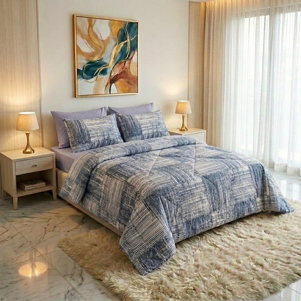 Pinted Microfiber Comforter  SET (7)PCS - Nefertity